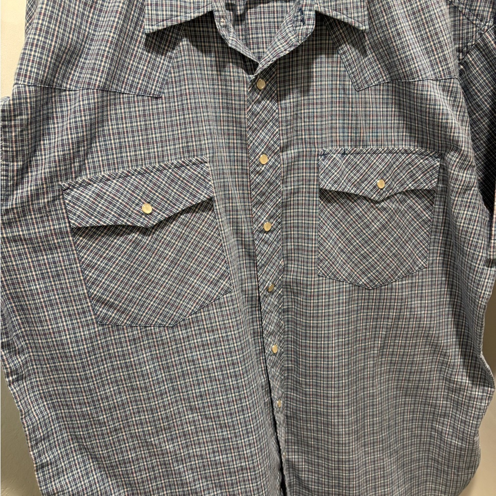 Men's Blue Plaid Outlaw Pearl Snap